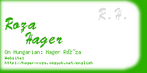 roza hager business card